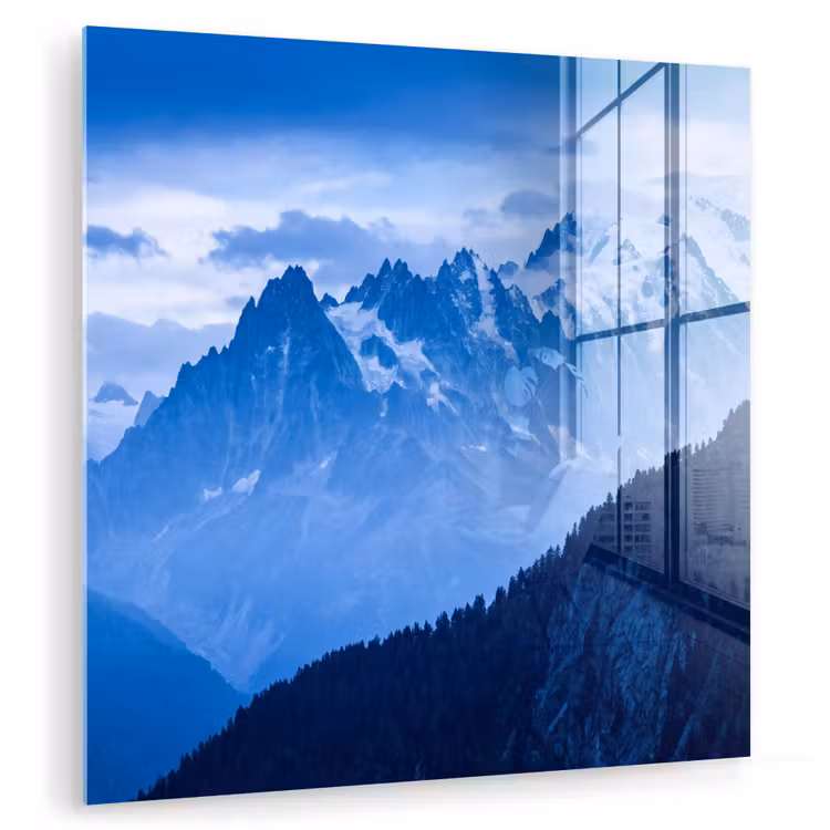 Glasbild - Berge – Schnee – Blau — 1