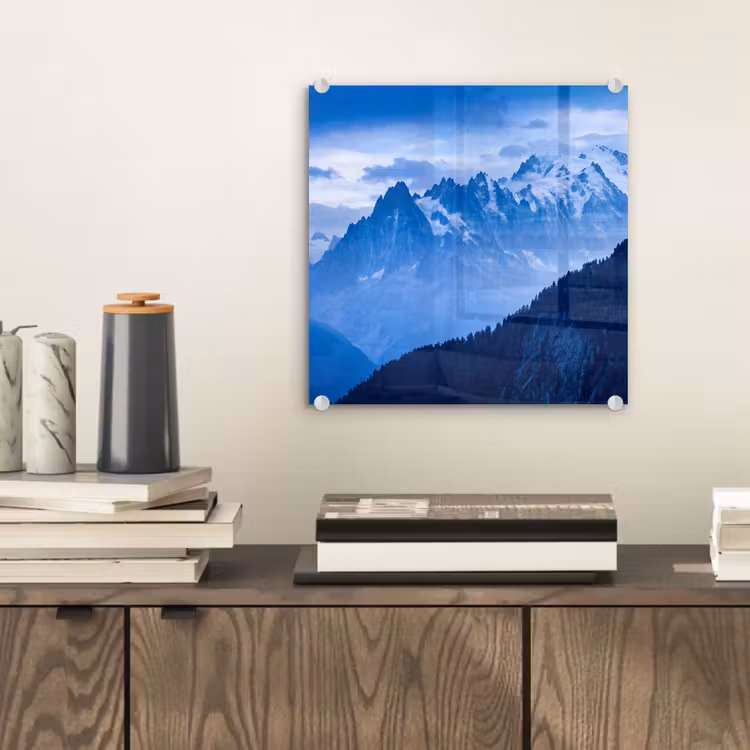 Glasbild - Berge – Schnee – Blau — 2