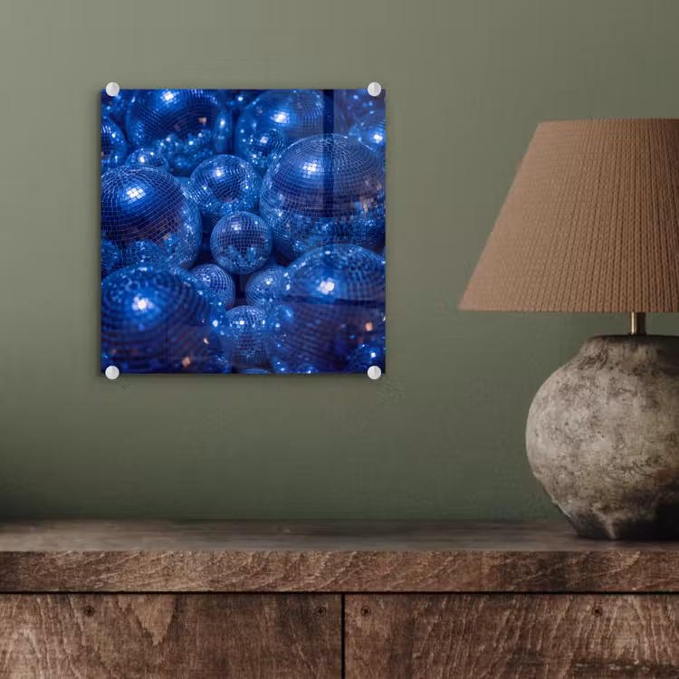 Glasbild - Discobal – Party – Blau — 4