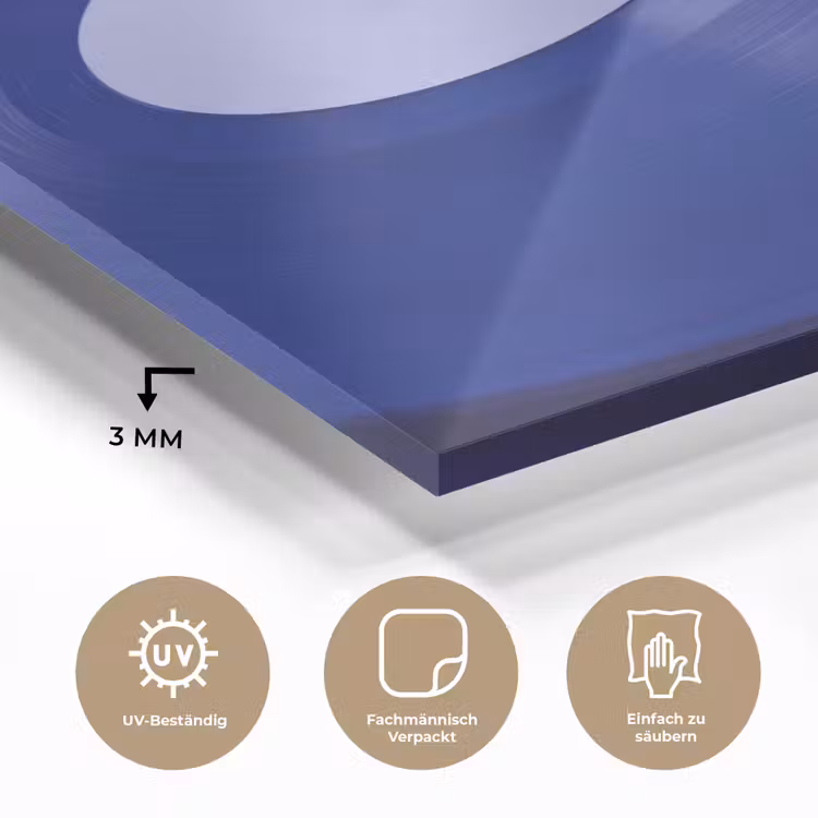 Glasbild - Plattenspieler – Vinyl – Blau — 3