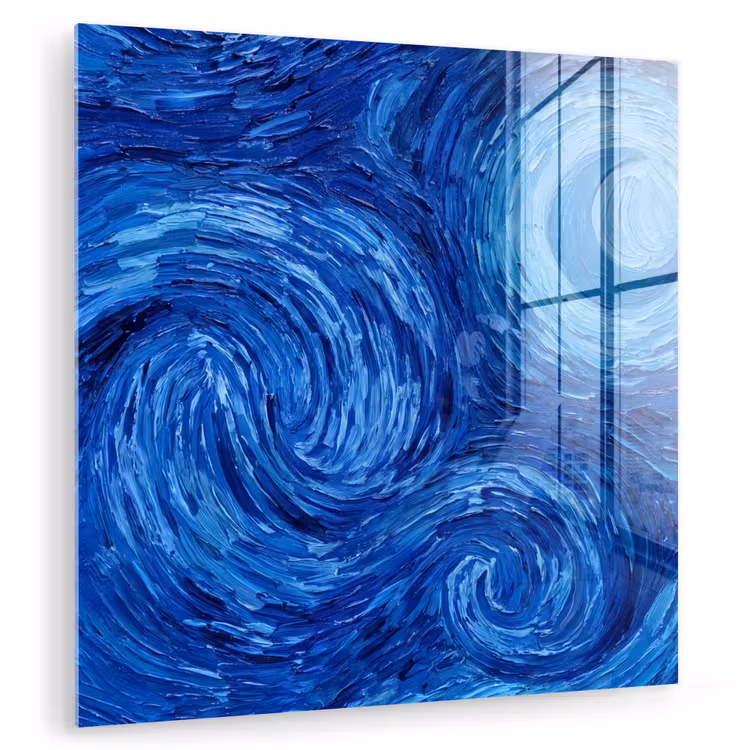 Glasbild - Wirbel – Blau – Modern — 1