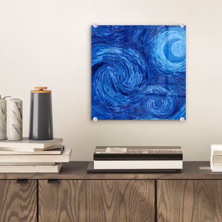 Glasbild - Wirbel – Blau – Modern — 2