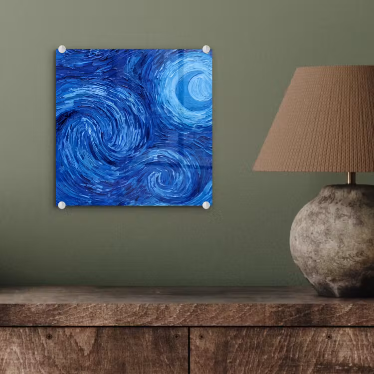Glasbild - Wirbel – Blau – Modern — 4