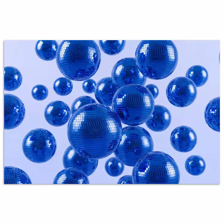 Poster - Blaue Discokugel — 1