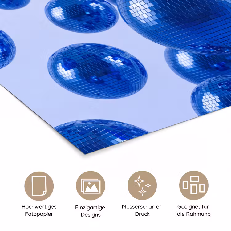 Poster - Blaue Discokugel — 5