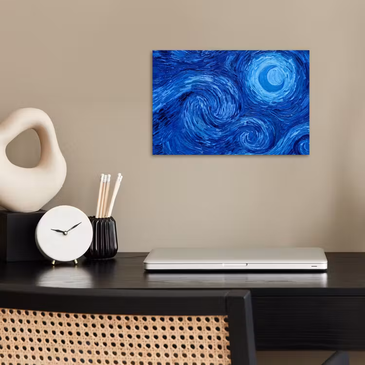 Poster - Wirbel – Blau – Modern — 2