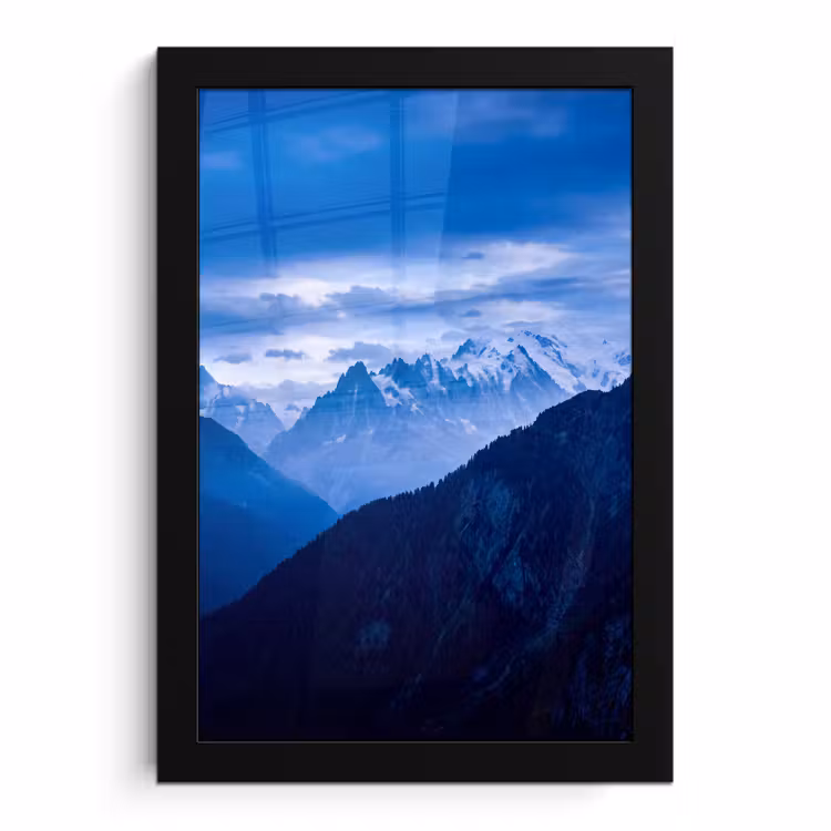 Bilder mit Rahmen - Berge – Schnee – Blau — 1