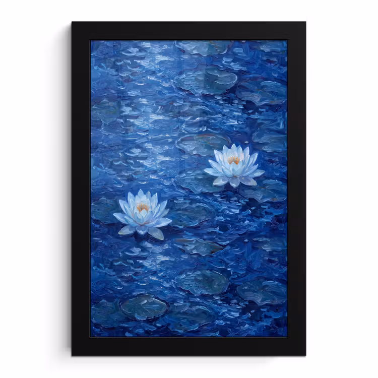 Bilder mit Rahmen - Blumen – Wasser – Blau — 1