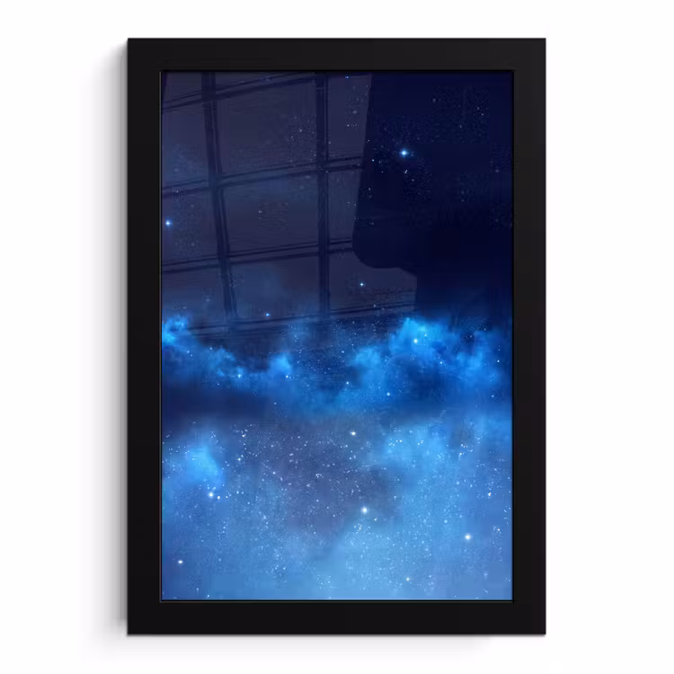 Bilder mit Rahmen - Sternenhimmel – Nebel – Blau — 1