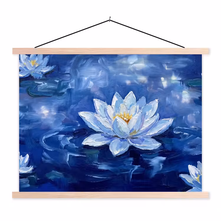Stoffbild - Blaue Seerose – Wasser — 1