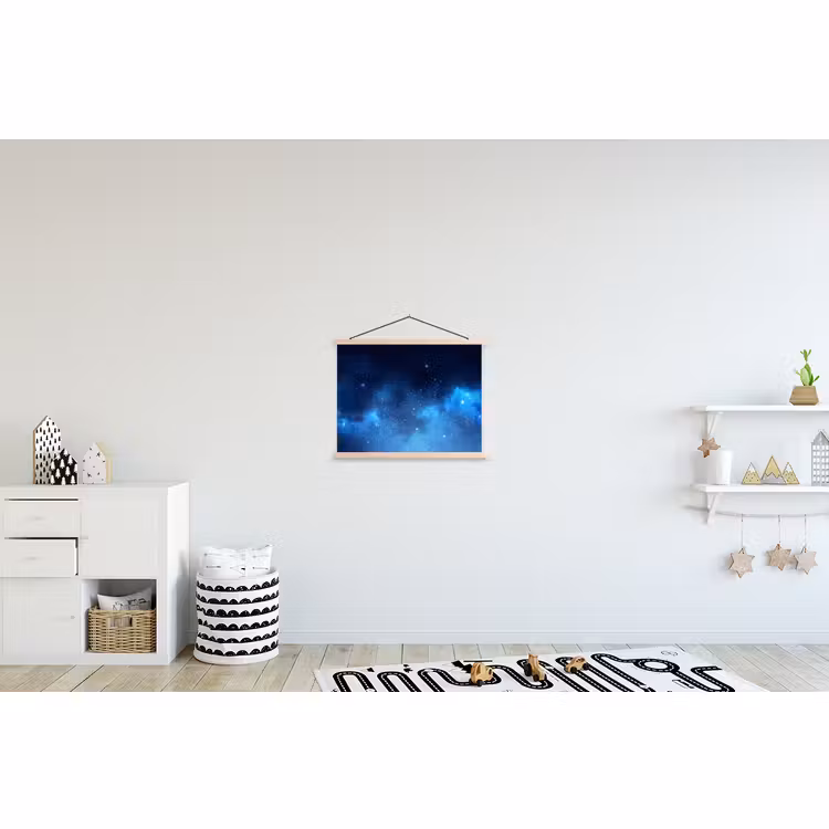 Stoffbild - Sternenhimmel – Nebel – Blau — 2