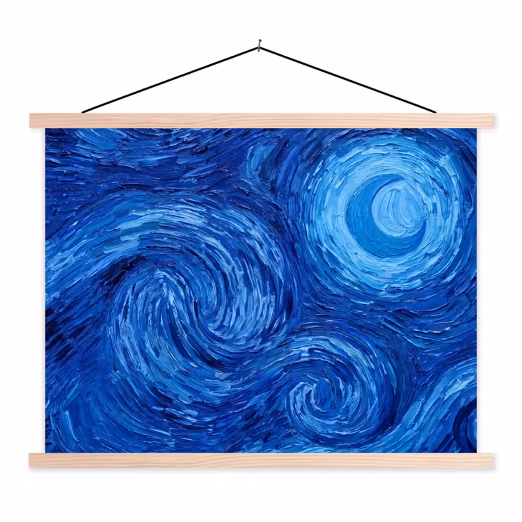 Stoffbild - Wirbel – Blau – Modern — 1