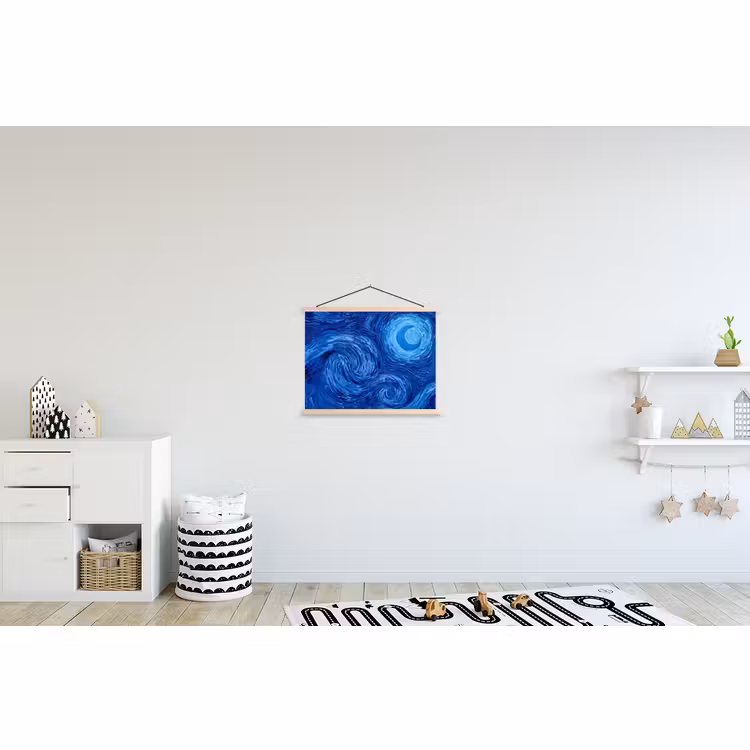 Stoffbild - Wirbel – Blau – Modern — 2