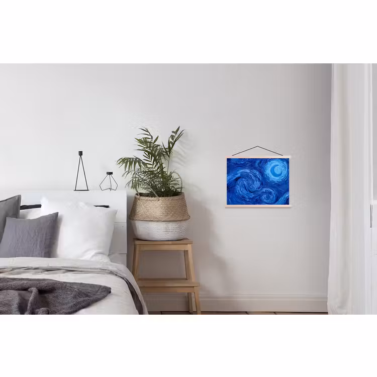 Stoffbild - Wirbel – Blau – Modern — 3