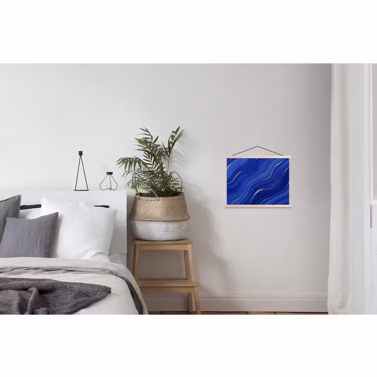 Stoffbild - Zusammenfassung – Linien – Blau — 3
