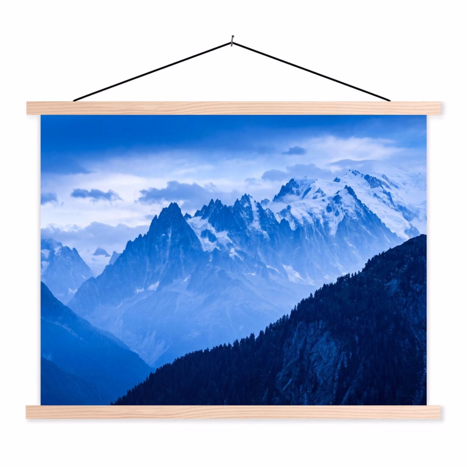 Stoffbild - Berge – Schnee – Blau — 1