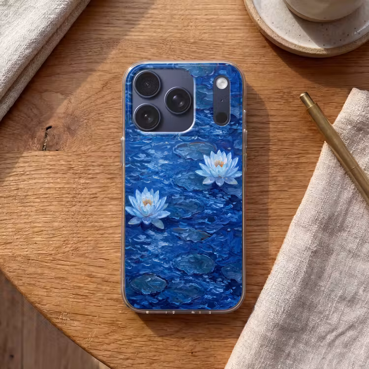 Handyhülle - Blumen – Wasser – Blau — 2