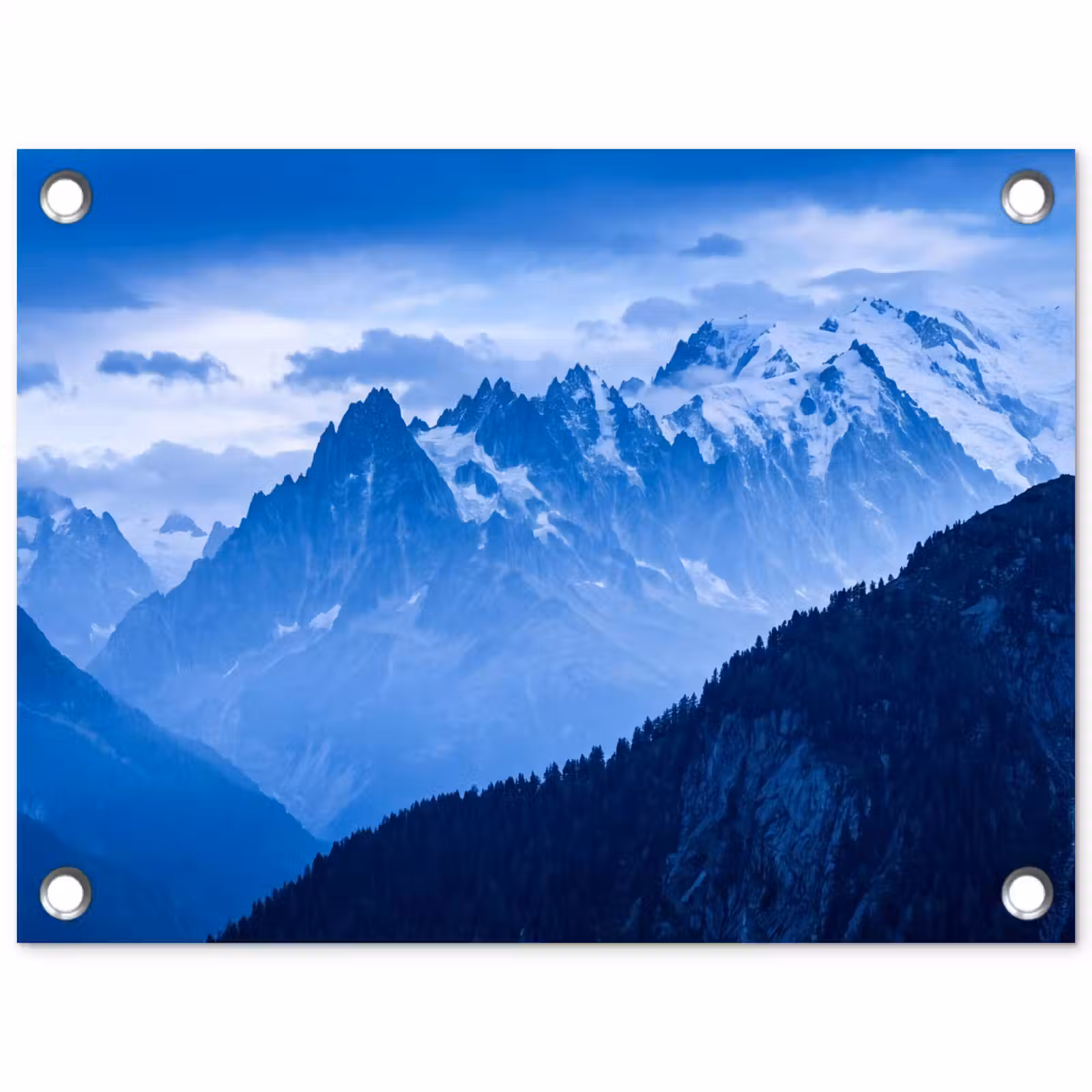 Gartenposter - Berge – Schnee – Blau — 1