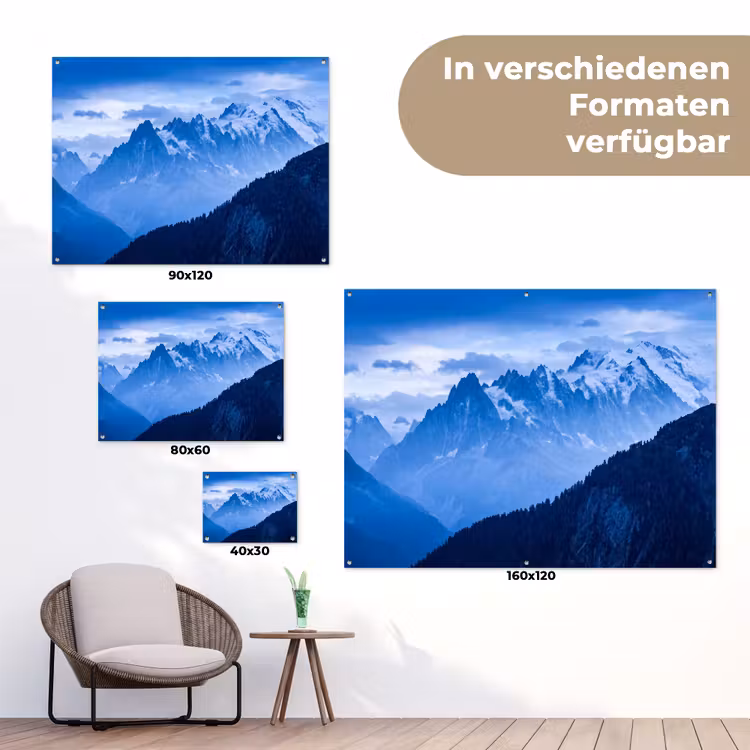 Gartenposter - Berge – Schnee – Blau — 6