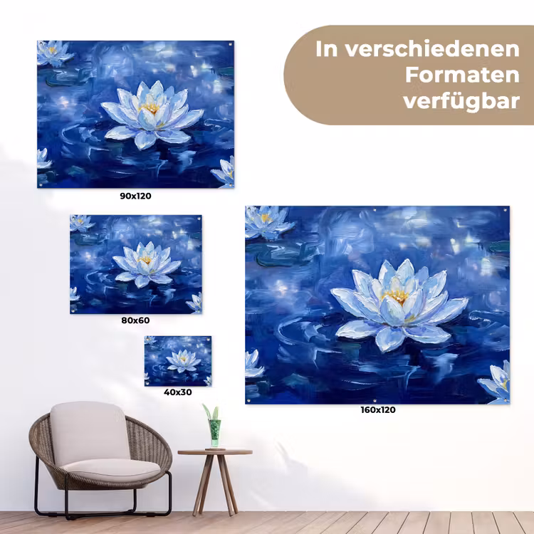 Gartenposter - Blaue Seerose – Wasser — 6