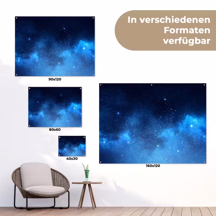Gartenposter - Sternenhimmel – Nebel – Blau — 6