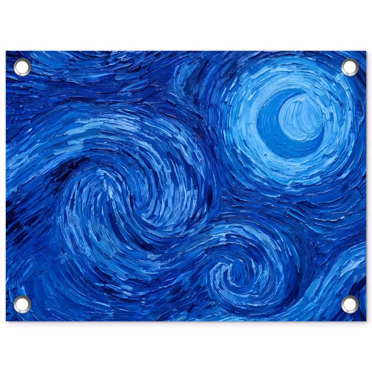 Gartenposter - Wirbel – Blau – Modern — 1