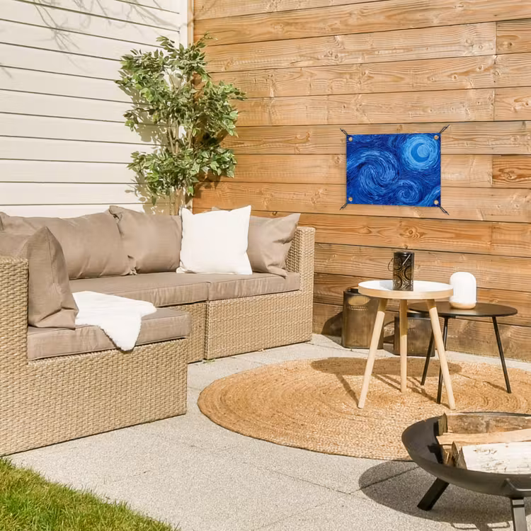 Gartenposter - Wirbel – Blau – Modern — 3