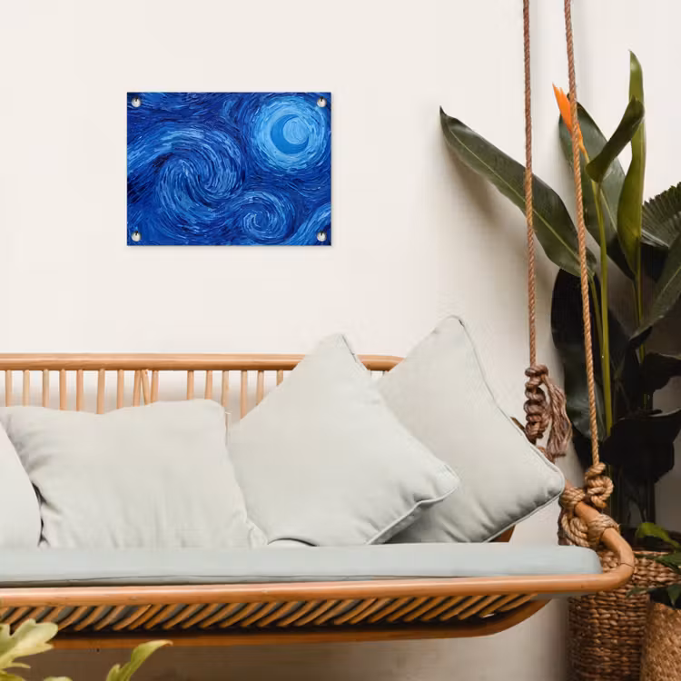 Gartenposter - Wirbel – Blau – Modern — 4