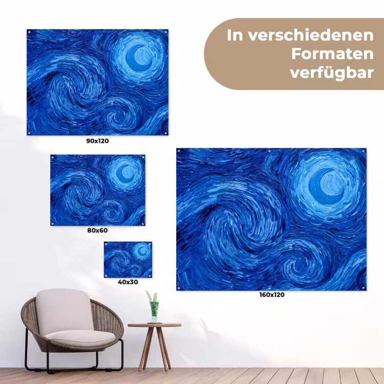 Gartenposter - Wirbel – Blau – Modern — 6
