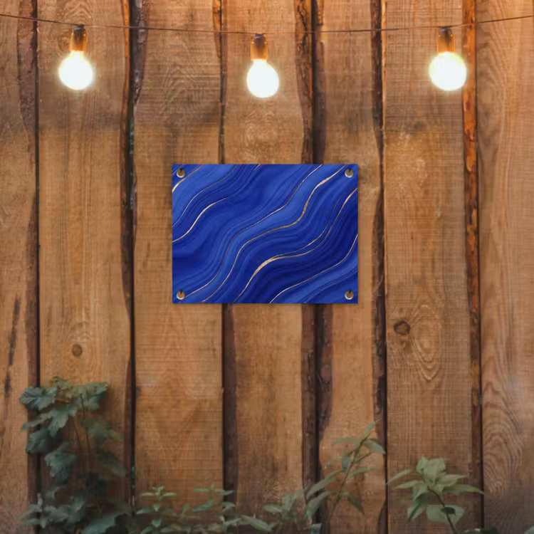 Gartenposter - Zusammenfassung – Linien – Blau — 2