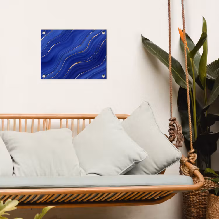 Gartenposter - Zusammenfassung – Linien – Blau — 4