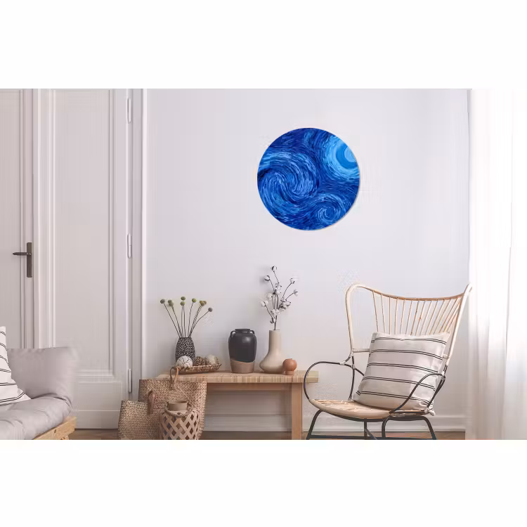 Alu-Dibond-Bild Rund - Wirbel – Blau – Modern — 2