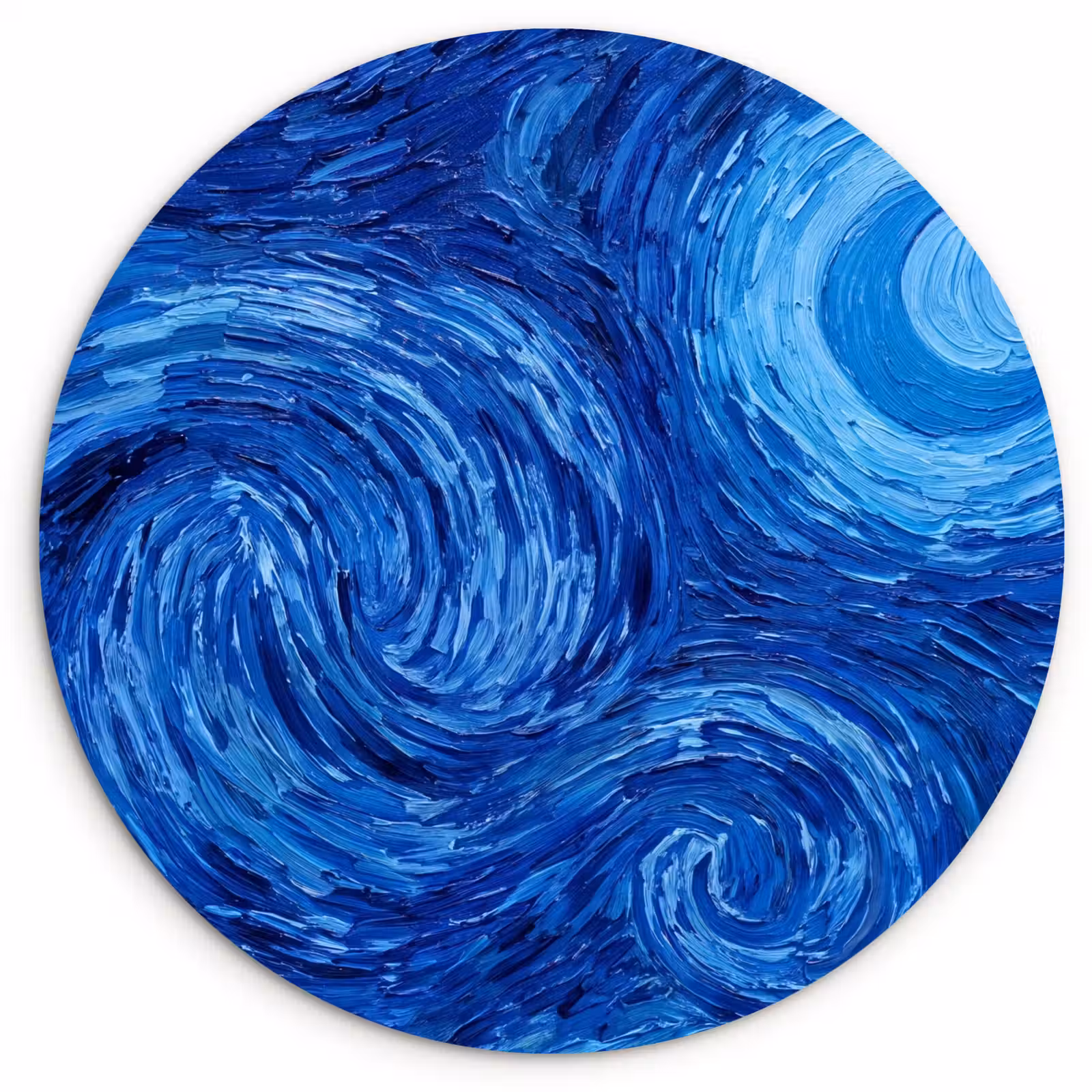Glasbild Rund - Wirbel – Blau – Modern — 1