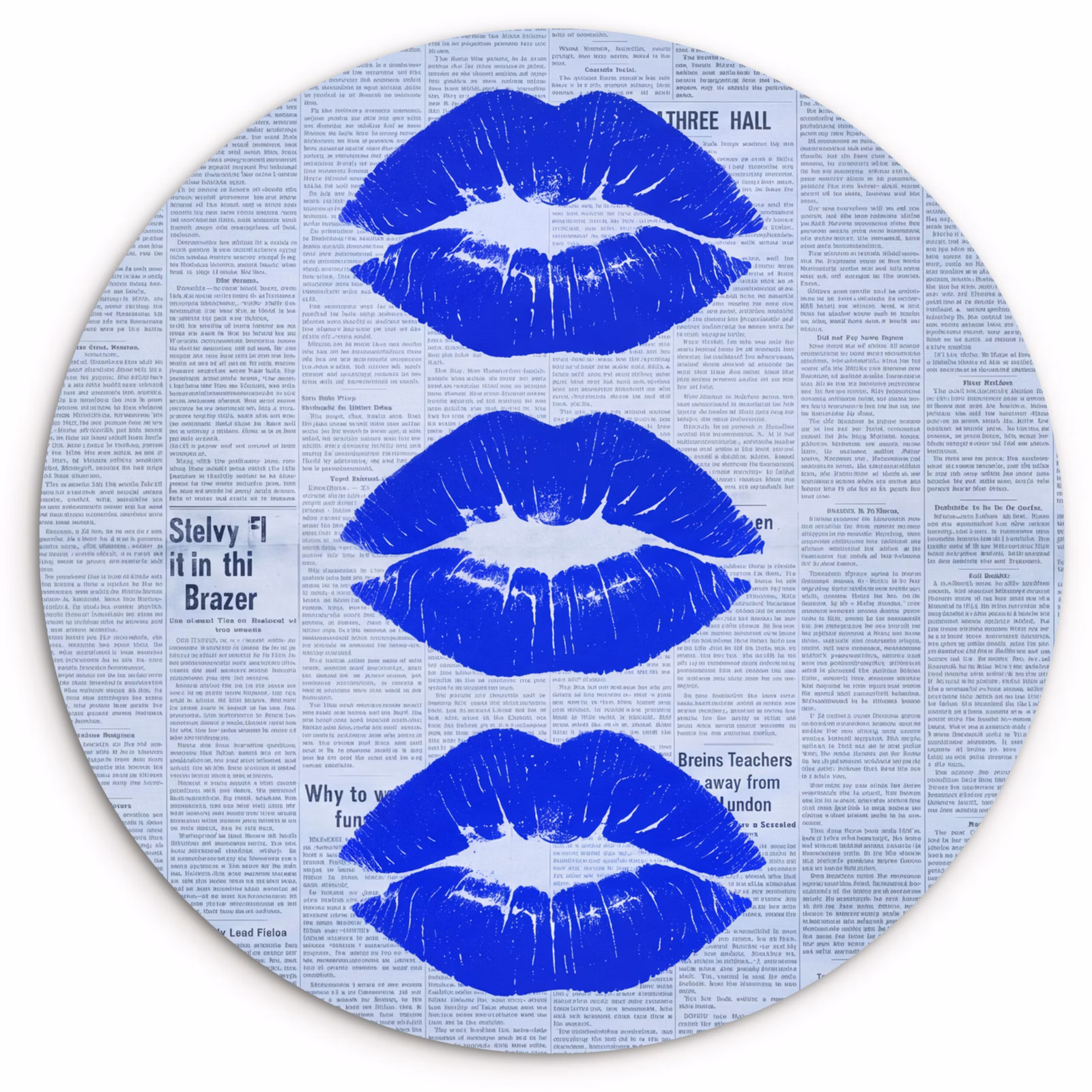 Glasbild Rund - Zeitung „Blaue Lippen“ — 1