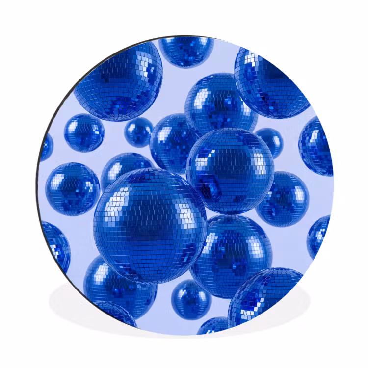 Alu-Dibond-Bild Rund - Blaue Discokugel — 1