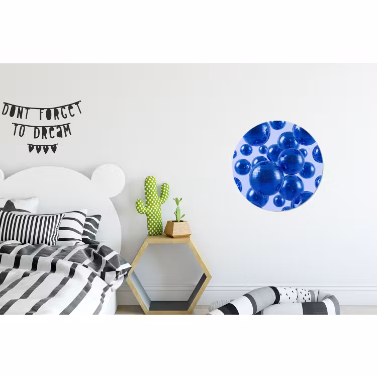 Alu-Dibond-Bild Rund - Blaue Discokugel — 4