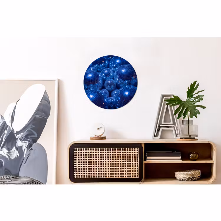 Alu-Dibond-Bild Rund - Discobal – Party – Blau — 3