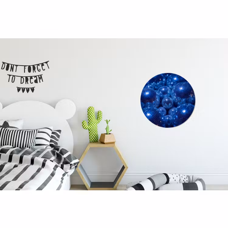 Alu-Dibond-Bild Rund - Discobal – Party – Blau — 4