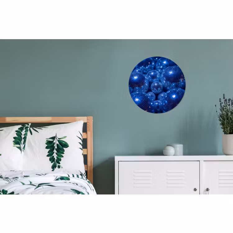 Alu-Dibond-Bild Rund - Discobal – Party – Blau — 5