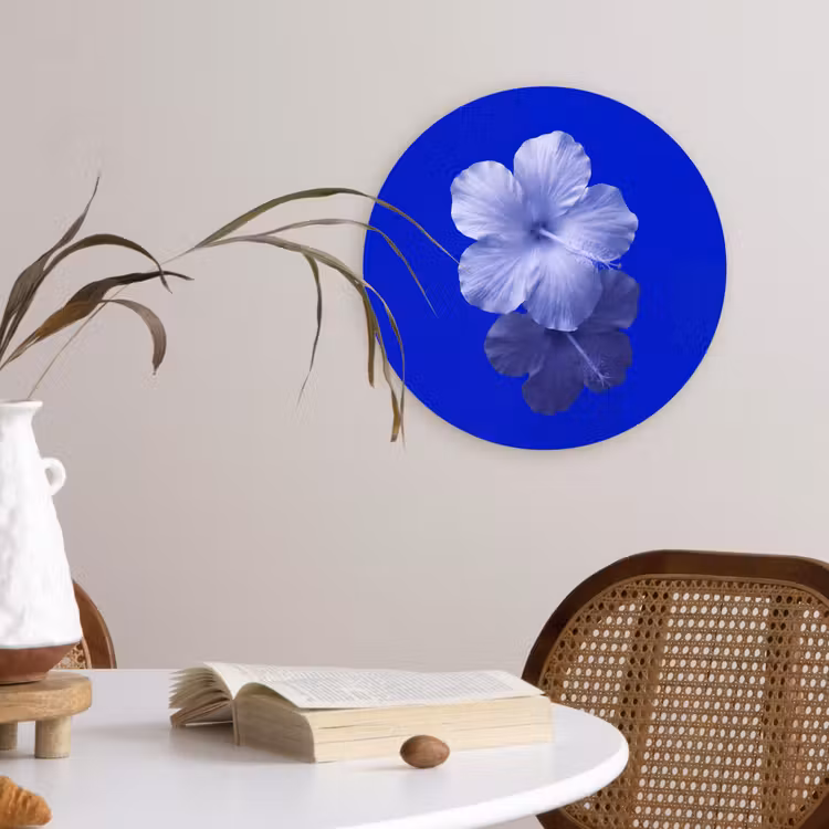 Glasbild Rund - Blumen – Blau – Natur — 4
