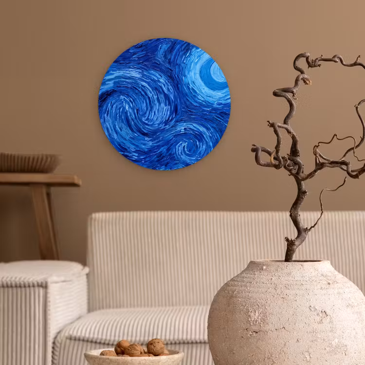 Glasbild Rund - Wirbel – Blau – Modern — 2