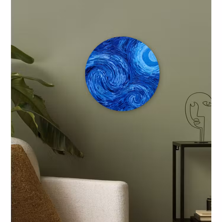 Glasbild Rund - Wirbel – Blau – Modern — 3