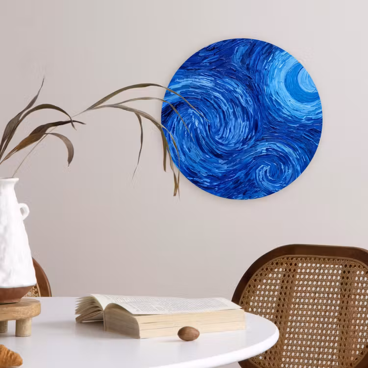 Glasbild Rund - Wirbel – Blau – Modern — 4
