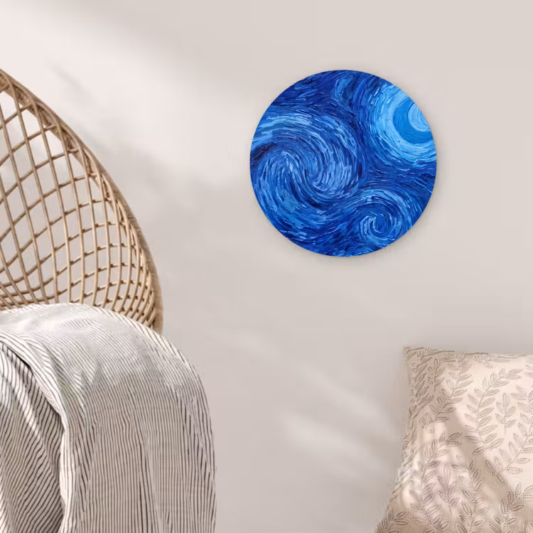 Glasbild Rund - Wirbel – Blau – Modern — 5