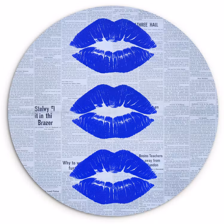 Glasbild Rund - Zeitung „Blaue Lippen“ — 1