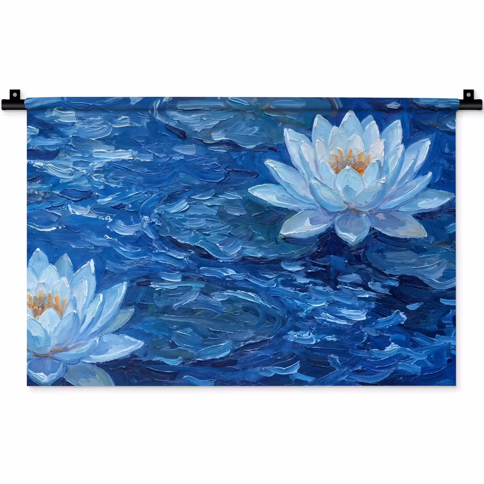 Wandteppich - Blumen – Wasser – Blau — 1