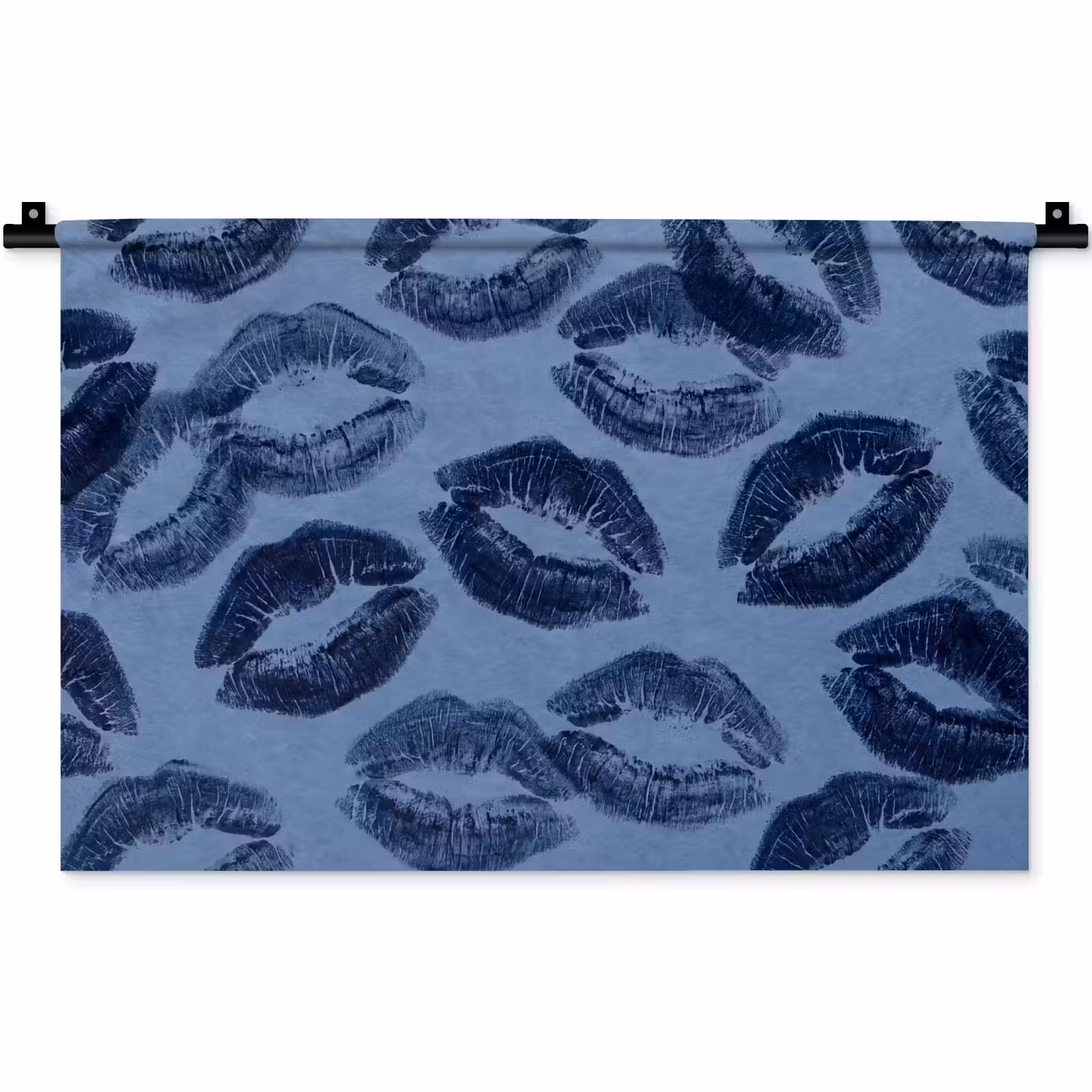 Wandteppich - Lippen – Muster – Blau — 1