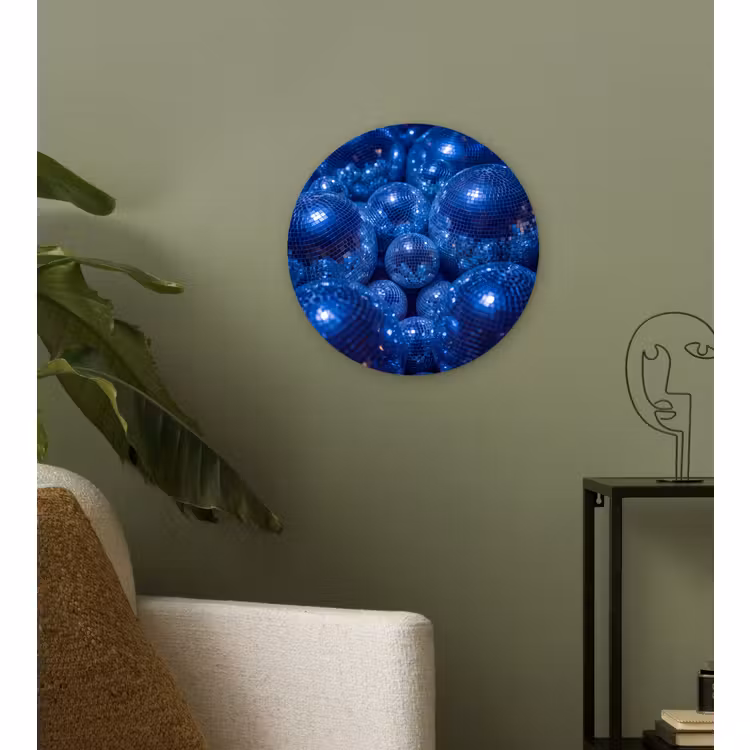 Glasbild Rund - Discobal – Party – Blau — 3