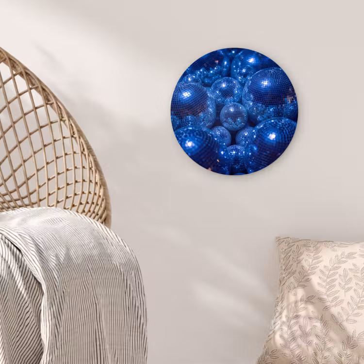 Glasbild Rund - Discobal – Party – Blau — 5