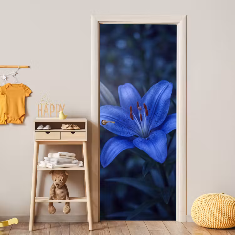 Türtapete - Blaue Blume – Natur — 5